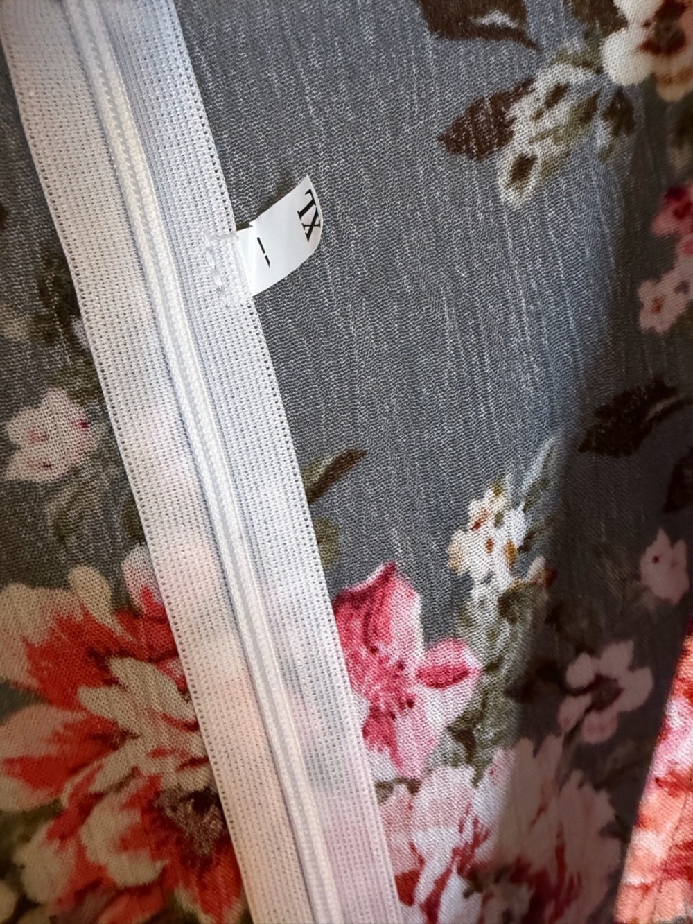 Floral V-Neck Maxi Dress in Gray and Pink - Picture 3 of 3